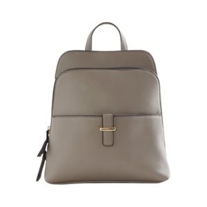 Seven Days Women’s Grey Vegan Faux Leather Small Backpack With Front Pocket